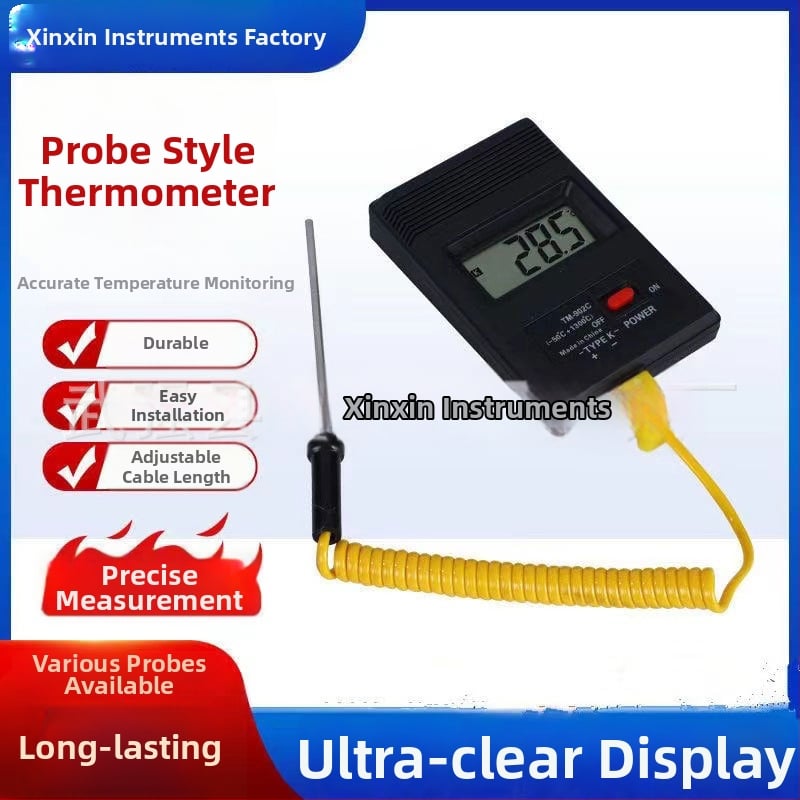 Преносим индустриален високопрецизен цифров термометър с термодвойка и температурен зонд