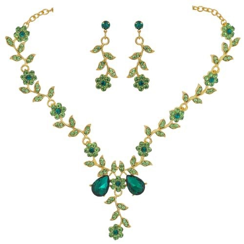 Menyasszonyi nyaklánc és fülbevaló készlet, kristályos kövekkel, ötvözet, elektroplátolás, Yusheng márka, édes stílus, nőknek