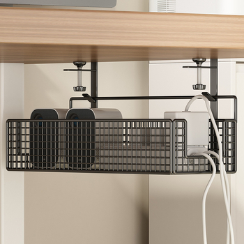 Кабелен организатор под масата, без пробиване (Материал: метал; Стил: креативност; Пускане на пазара: Зима 2017; Зони за съхранение: настолен, спалня, дневна)