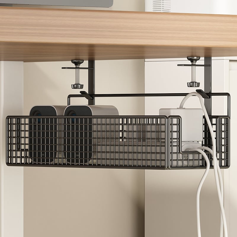 Кабелен организатор под масата, без пробиване (Материал: метал; Стил: креативност; Пускане на пазара: Зима 2017; Зони за съхранение: настолен, спалня, дневна)