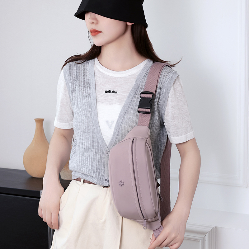 Nylon ženska torbica za prsa — lagana, svestrana crossbody torbica sa zipom, laminirana unutarnja džep, unutarnji mezzanin odjeljak, ljetno izdanje 2025