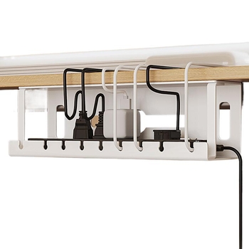 Под бюрото кабелен организатор с фиксиран слот за съхранение – железен материал