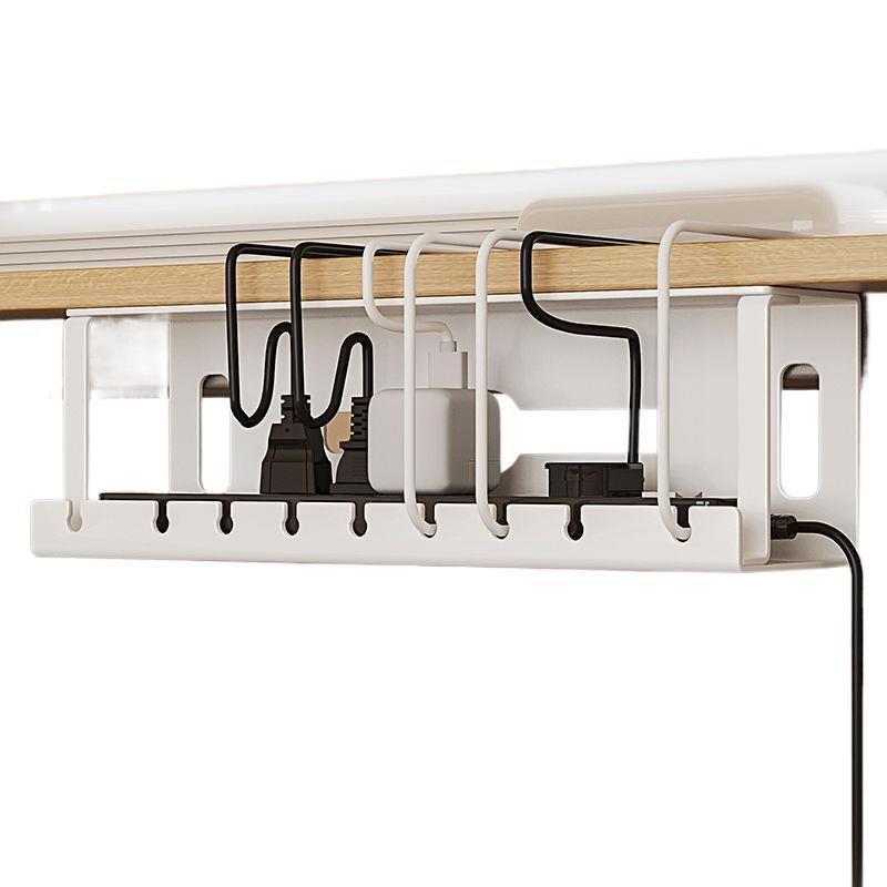 Под бюрото кабелен организатор с фиксиран слот за съхранение – железен материал