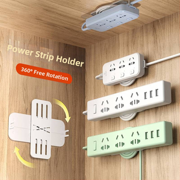 Nástenný držiak na predlžovač — Bezvŕtové uchytenie, organizér káblov pre router a zásuvku, plast, moderný jednoduchý štýl, Značka We Jian