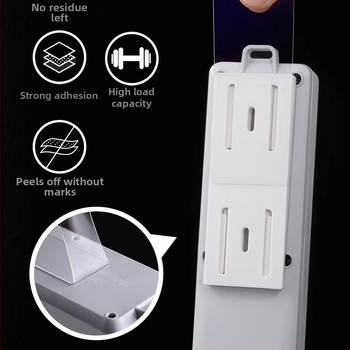 Nástenný držiak na predlžovač — Bezvŕtové uchytenie, organizér káblov pre router a zásuvku, plast, moderný jednoduchý štýl, Značka We Jian