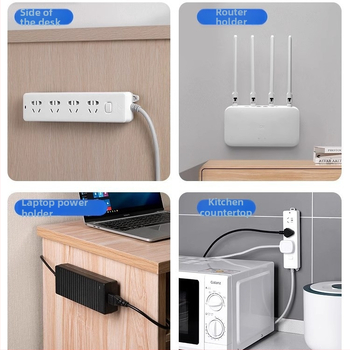 Nástenný držiak na predlžovač — Bezvŕtové uchytenie, organizér káblov pre router a zásuvku, plast, moderný jednoduchý štýl, Značka We Jian