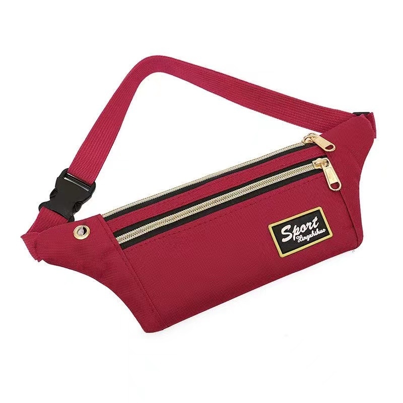 Borsetă de talie pentru bărbați și femei, multifuncțională cu broderie, din Oxford, impermeabilă, buzunar pentru telefon în interior și buzunar cu fermoar, cu strat intermediar, utilizare zilnică