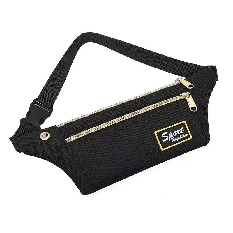 Borsetă de talie pentru bărbați și femei, multifuncțională cu broderie, din Oxford, impermeabilă, buzunar pentru telefon în interior și buzunar cu fermoar, cu strat intermediar, utilizare zilnică