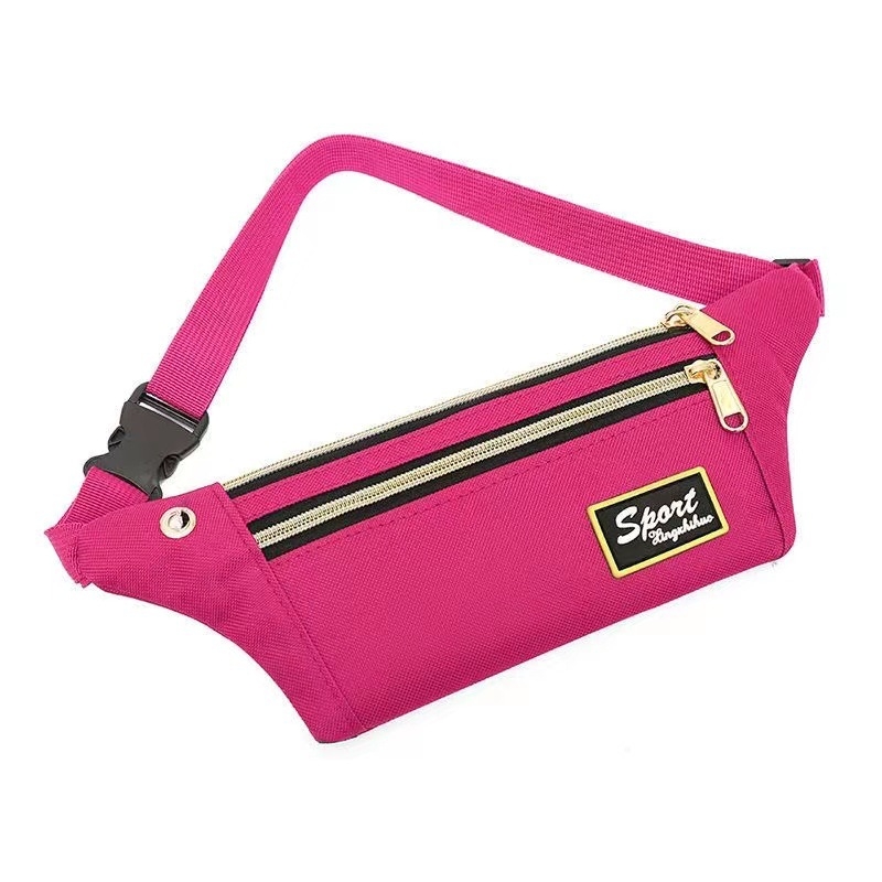 Borsetă de talie pentru bărbați și femei, multifuncțională cu broderie, din Oxford, impermeabilă, buzunar pentru telefon în interior și buzunar cu fermoar, cu strat intermediar, utilizare zilnică