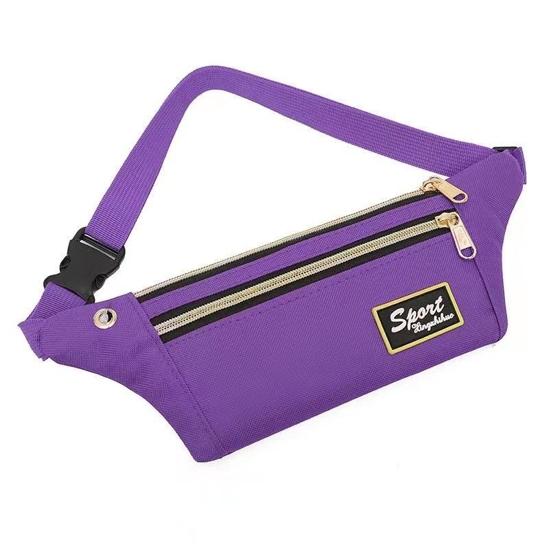 Borsetă de talie pentru bărbați și femei, multifuncțională cu broderie, din Oxford, impermeabilă, buzunar pentru telefon în interior și buzunar cu fermoar, cu strat intermediar, utilizare zilnică