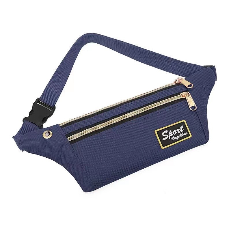 Borsetă de talie pentru bărbați și femei, multifuncțională cu broderie, din Oxford, impermeabilă, buzunar pentru telefon în interior și buzunar cu fermoar, cu strat intermediar, utilizare zilnică