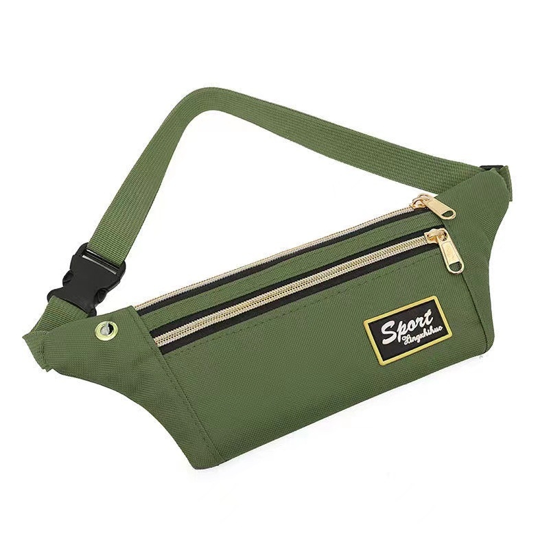 Borsetă de talie pentru bărbați și femei, multifuncțională cu broderie, din Oxford, impermeabilă, buzunar pentru telefon în interior și buzunar cu fermoar, cu strat intermediar, utilizare zilnică