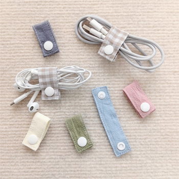 Xy textilný organizér káblov – INS štýl, zväzovanie s pútkom, pre dátové káble, slúchadlá a nabíjacie káble