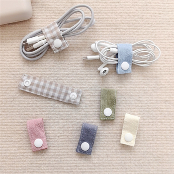 Xy textilný organizér káblov – INS štýl, zväzovanie s pútkom, pre dátové káble, slúchadlá a nabíjacie káble