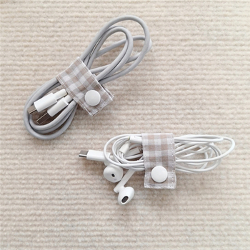 Xy textilný organizér káblov – INS štýl, zväzovanie s pútkom, pre dátové káble, slúchadlá a nabíjacie káble