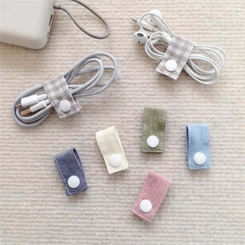 Xy textilný organizér káblov – INS štýl, zväzovanie s pútkom, pre dátové káble, slúchadlá a nabíjacie káble