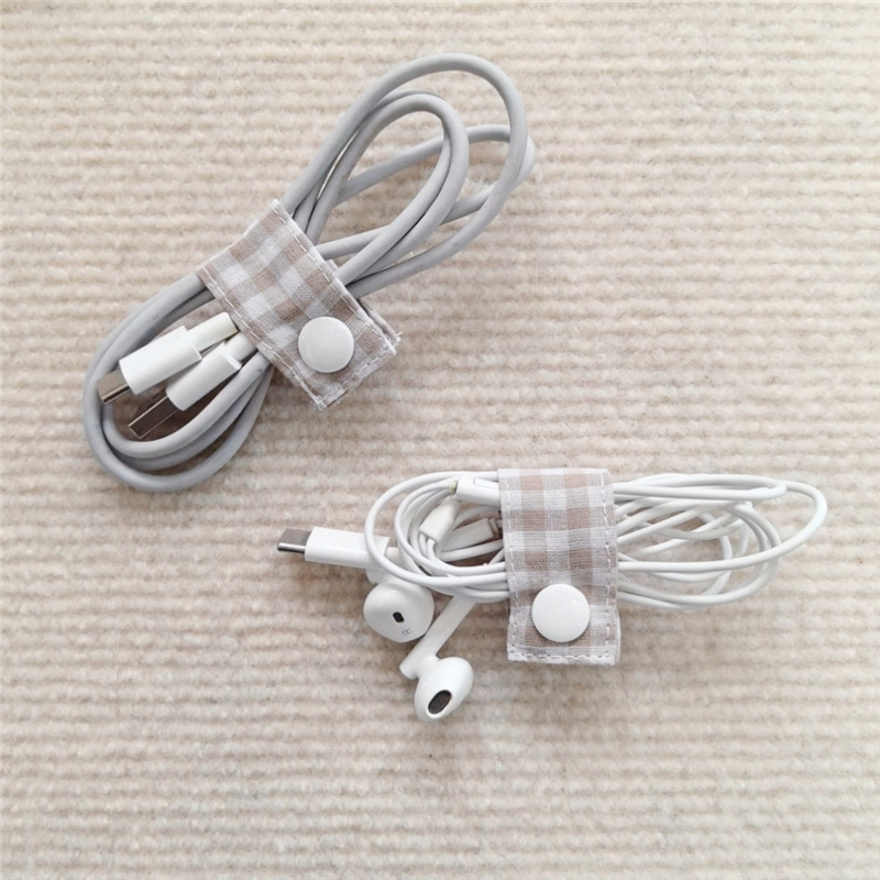 Xy textilný organizér káblov – INS štýl, zväzovanie s pútkom, pre dátové káble, slúchadlá a nabíjacie káble