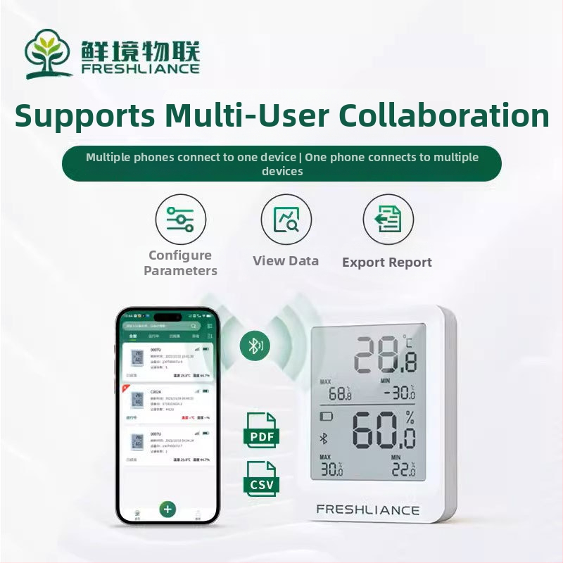 Безжичен регистратор за температура и влажност за оранжерийно отглеждане, високопрецизен регистратор за студено съхранение и хладилни камиони