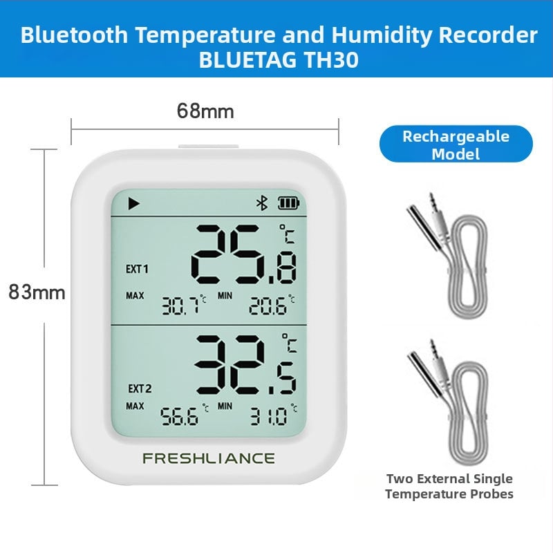 Безжичен регистратор за температура и влажност за оранжерийно отглеждане, високопрецизен регистратор за студено съхранение и хладилни камиони
