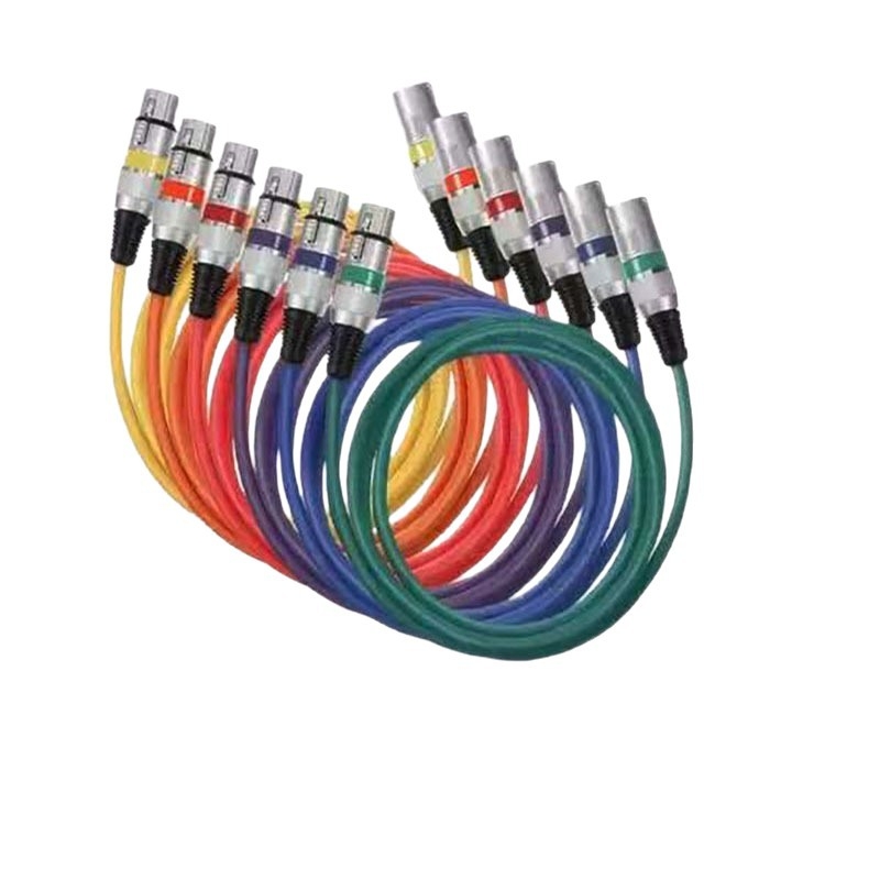 Cablu audio XLR cu 3 conductori, masculin-feminin, DMX5 pentru iluminare pe scenă, pentru microfon, nucleu din cupru fără oxigen, conectori placati cu nichel