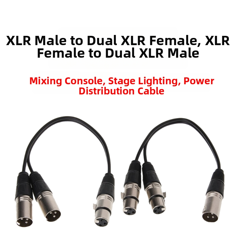 dx 2xlr XLR Y rozdeľovací kábel pre dva mikrofóny, nevyvážené audio rozšírenie, niklované jadro meď, bezoxygénová meď, model 2xlr