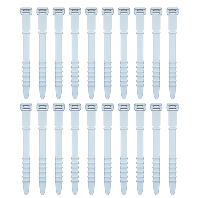 ZD002 Silikona kabelu organizētājs, lente k Kabelu vijošanai, datu un austiņu kabeliem, komplekts 20 gab., pašslēgšanās, ar divām atverēm