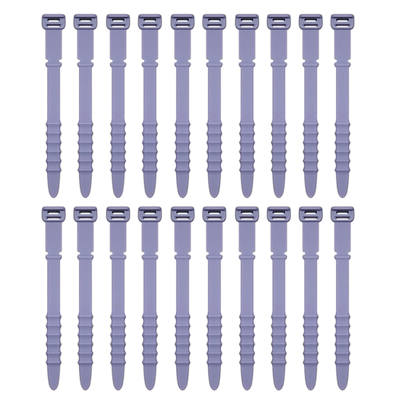 ZD002 Silikona kabelu organizētājs, lente k Kabelu vijošanai, datu un austiņu kabeliem, komplekts 20 gab., pašslēgšanās, ar divām atverēm