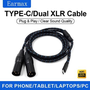 TYPE-C kabel za 2XLR 3-pin za pojačala i audio sustave, jezgro: najlon, vodič: bakar bez oksidacije, težina 0,03 kg, marka Earmax