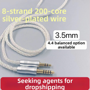 Slušalački kabel s osam vlakana, srebrno prevučeni vodiči, KZ MMCX priključak, balansirani 4,4 mm