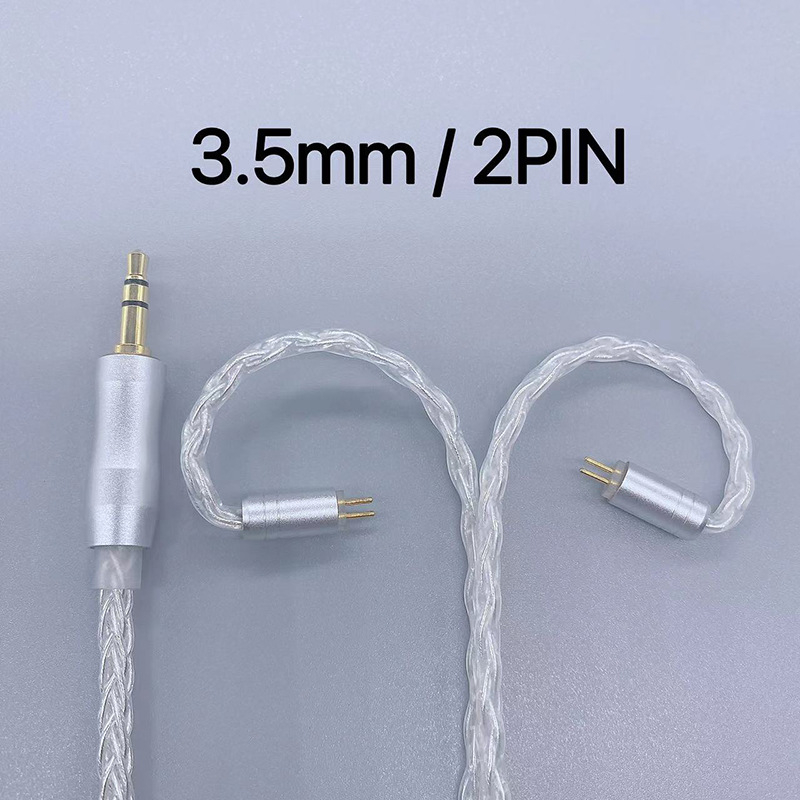 Slušalački kabel s osam vlakana, srebrno prevučeni vodiči, KZ MMCX priključak, balansirani 4,4 mm