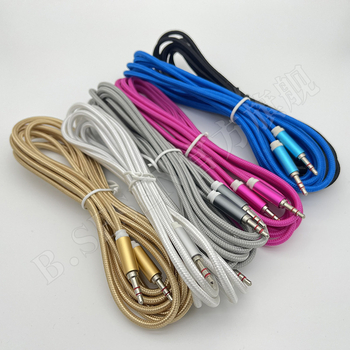 3 m pleteni AUX audio kabel, 3,5 mm muški–muški, za auto audio sustav, telefon i računalo