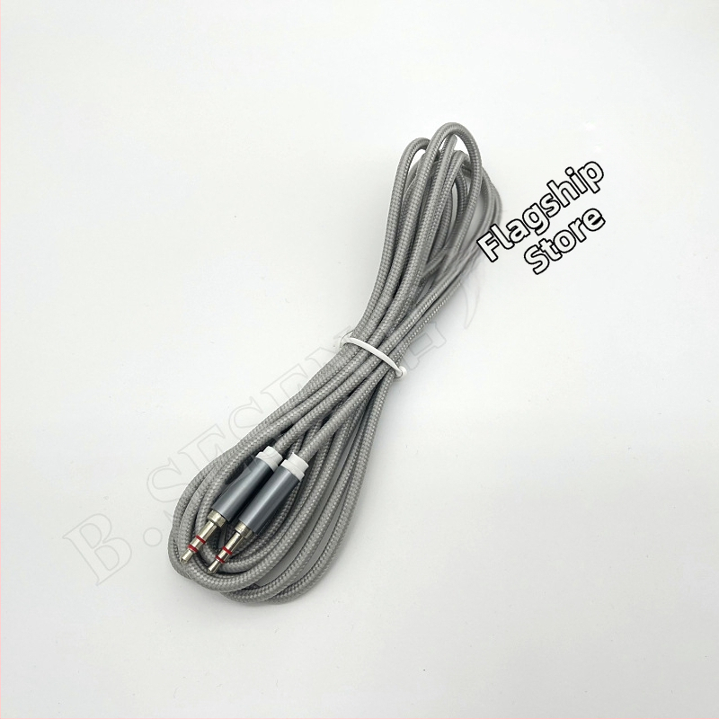 3 m pletený AUX audio kábel, 3,5 mm samec-samec, pre auto audio systém, telefón a počítač