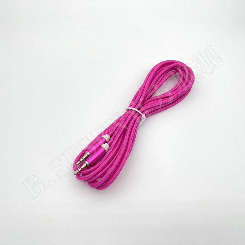 3 m pleteni AUX audio kabel, 3,5 mm muški–muški, za auto audio sustav, telefon i računalo