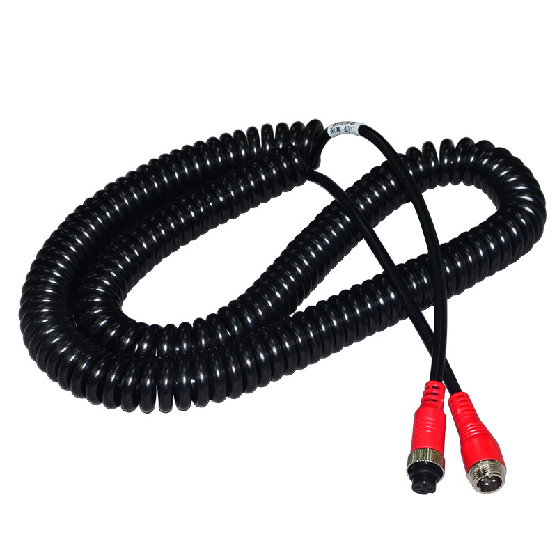 Video produžni spiralni kabel s avionskim priključkom za stražnju kameru kamiona, TPU kućište, ROHS certifikovan audiovizualni kabel