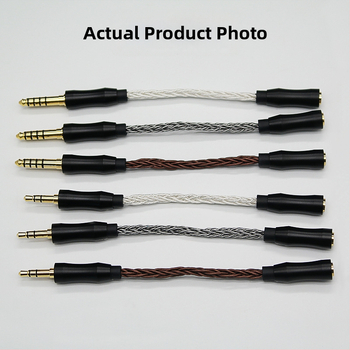 Osemvláknový jednokrystalový meďový adaptér kábel, 2.5 mm balansovaný samica na 3.5 mm stereo / 4.4 mm balansovaný samec, audiophile kábel