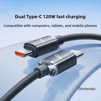 Kétfejes Type-C adatkábel 120W-os gyors töltéssel, kompatibilis Huawei Mate60 és Apple eszközökkel