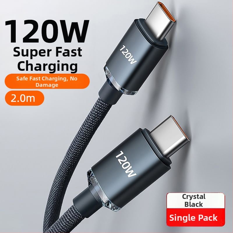 Kétfejes Type-C adatkábel 120W-os gyors töltéssel, kompatibilis Huawei Mate60 és Apple eszközökkel