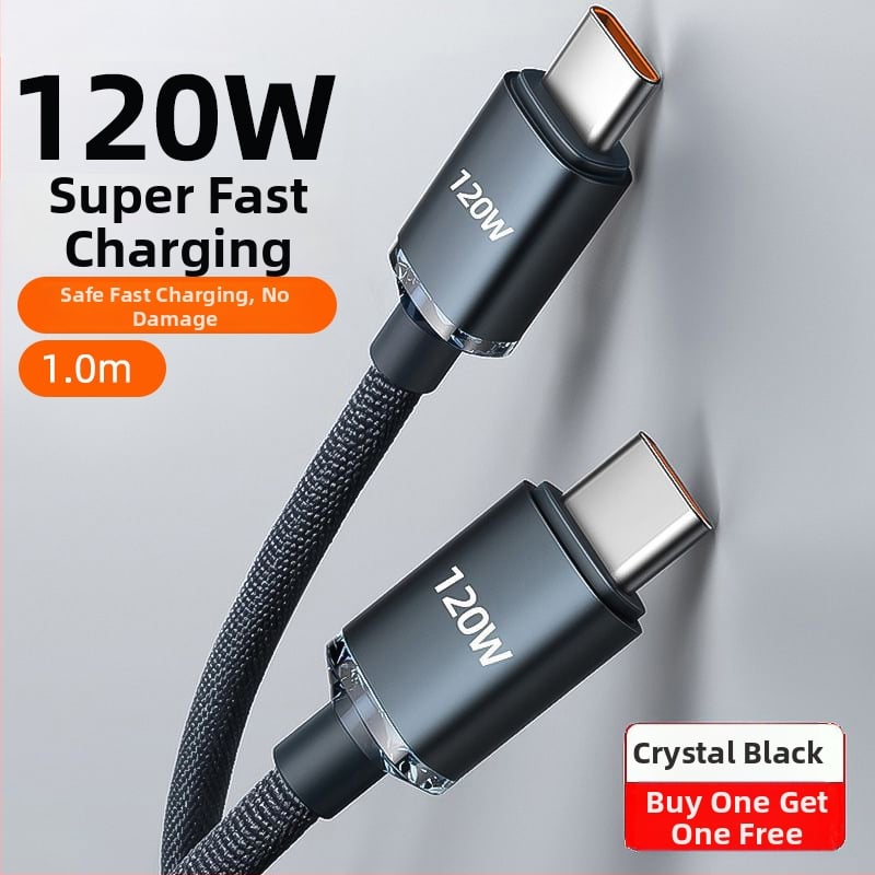 Kétfejes Type-C adatkábel 120W-os gyors töltéssel, kompatibilis Huawei Mate60 és Apple eszközökkel