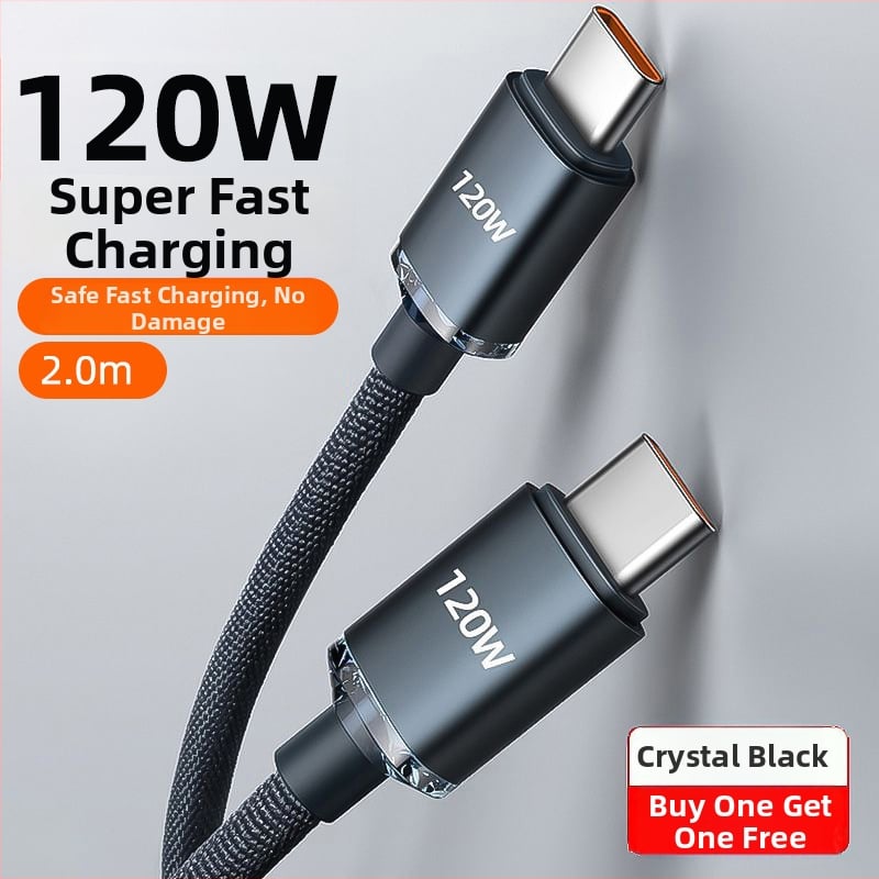 Kétfejes Type-C adatkábel 120W-os gyors töltéssel, kompatibilis Huawei Mate60 és Apple eszközökkel