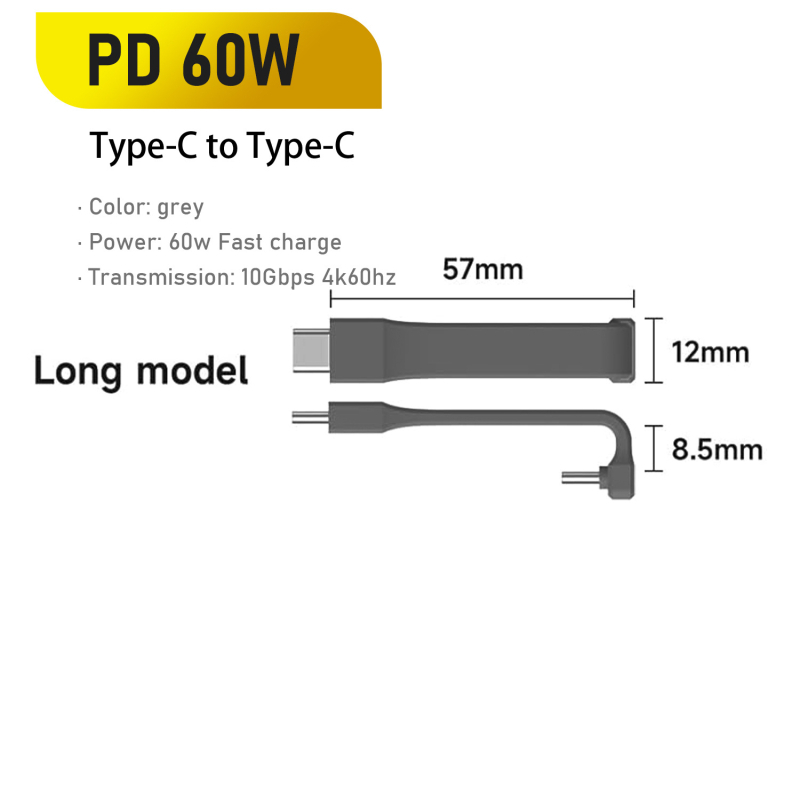 Type-C dvostrani kabel za prijenos podataka, brzo punjenje, do 40 Gbps, ABS