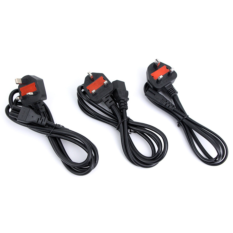 Barošanas kabelis 13A, Lielbritānijas standarts, 8-pins spraudnis ar plūmiju zieda formu, datora aizvietojošs kabelis