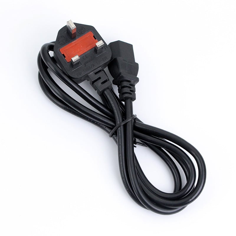 Barošanas kabelis 13A, Lielbritānijas standarts, 8-pins spraudnis ar plūmiju zieda formu, datora aizvietojošs kabelis