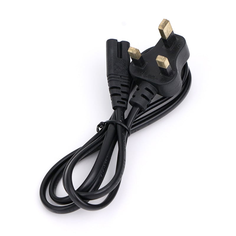 Barošanas kabelis 13A, Lielbritānijas standarts, 8-pins spraudnis ar plūmiju zieda formu, datora aizvietojošs kabelis