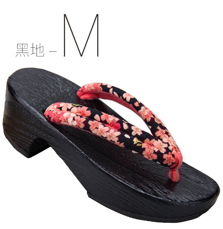 Moterų gėlių etninės klogų sandalai su medvilnine viršūne, medinė pada, kulnas 3–5 cm, stora padas 5–8 cm