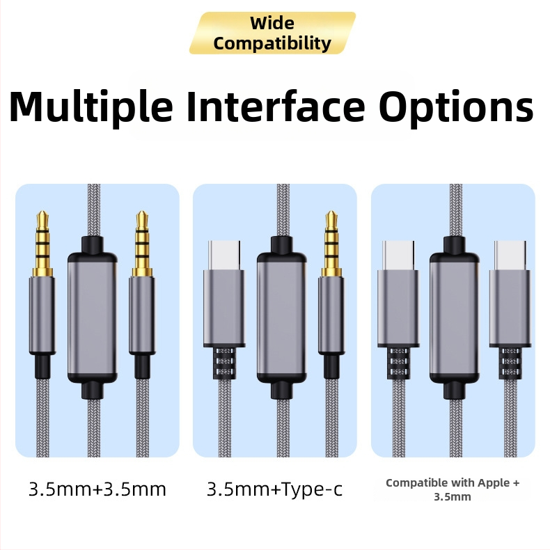 Arjuno Kábel na nahrávanie s vysokým rozlíšením – Type-C na 3,5 mm audio kábel pre digitálne zariadenia, jadro nylon, kábel zliatina