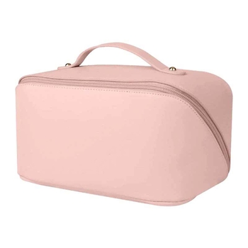 Козметична чанта за пътуване - голям капацитет, водоустойчива, разделяне сухо/мокро, износоустойчива (PVC материал; буквен принт; подплата полиестер)