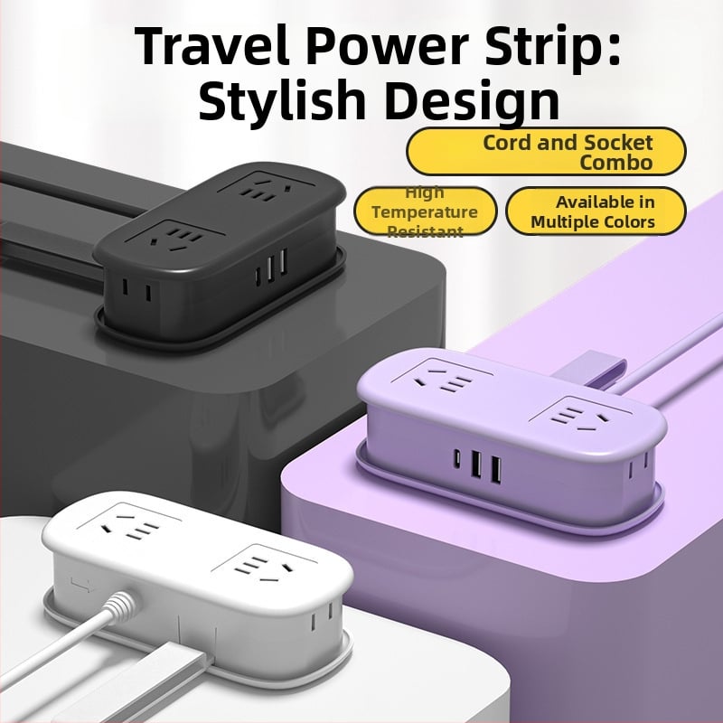 Мини настолен захранващ разклонител с USB зареждане, преносим за настолно използване – CCC сертифициран