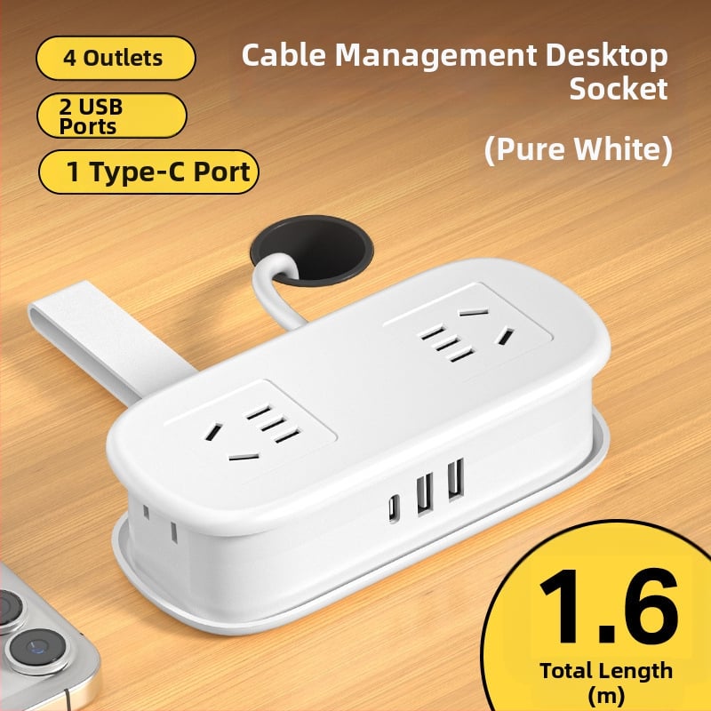 Мини настолен захранващ разклонител с USB зареждане, преносим за настолно използване – CCC сертифициран