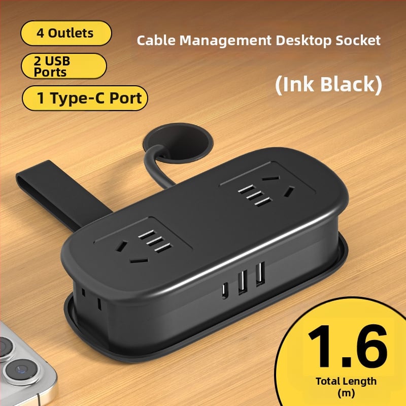 Мини настолен захранващ разклонител с USB зареждане, преносим за настолно използване – CCC сертифициран