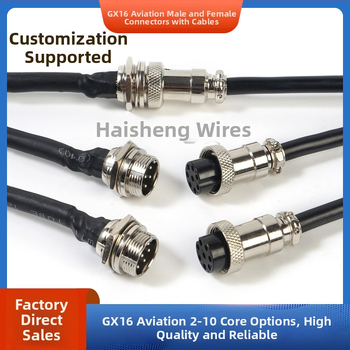 GX12-4P авиационен конектор кабел, кабел с четири проводника GX12 женски терминал, медни контакти, модел Haisheng Wire GX16, за нова енергия